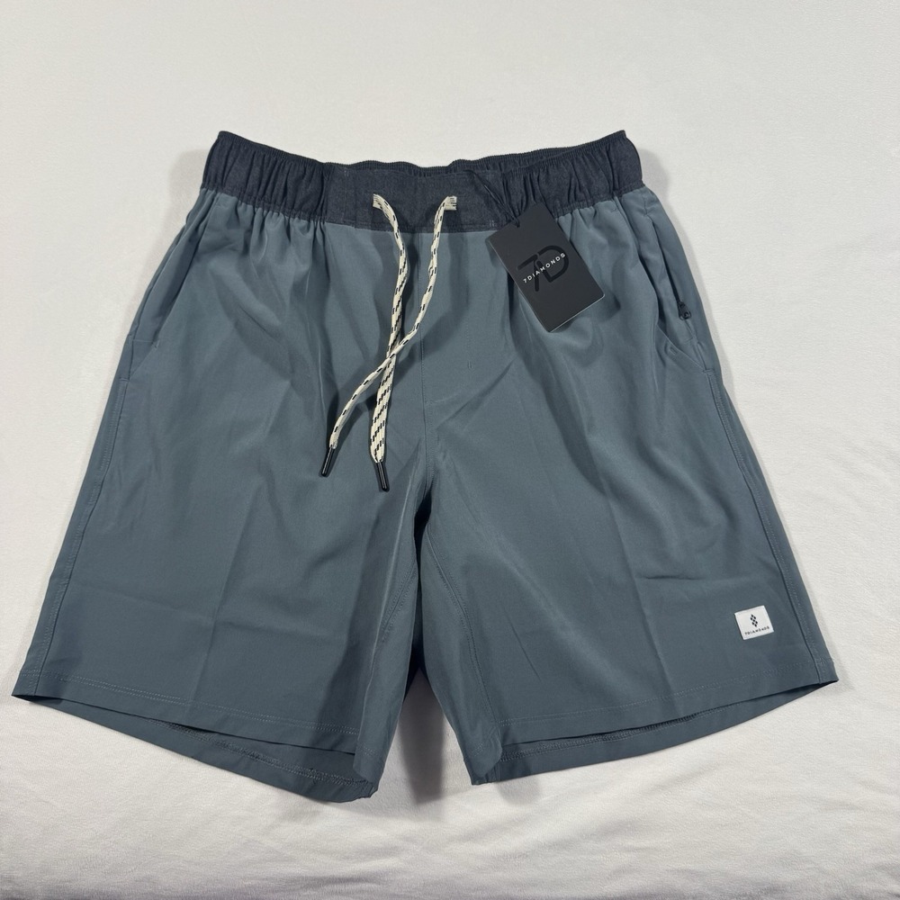 7 Diamonds Core Active‎ Shorts Mens XS Blue Grey Gorpcore 4-Way Stretch NWT